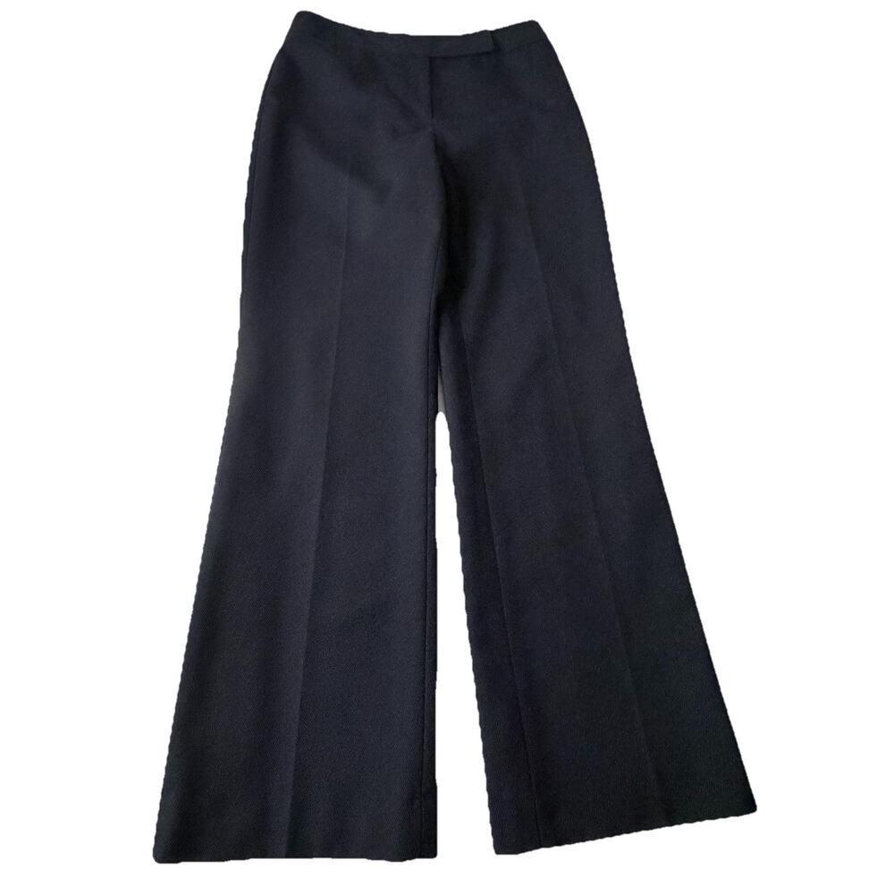 36% Wool Trousers Black Womens Sz 6 Office Wear Work Dress Pants Career Casual